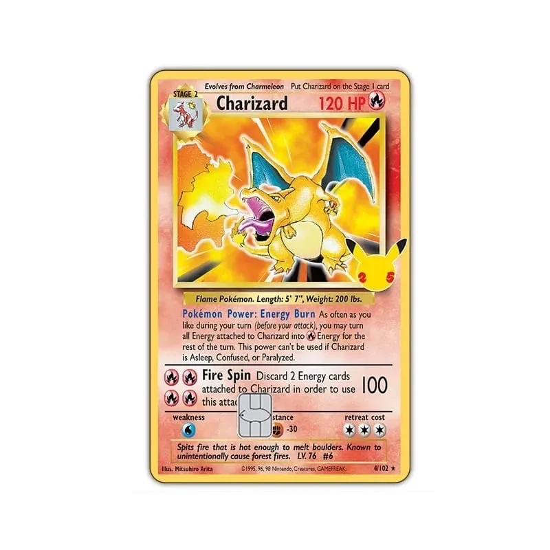 Credit Card Skin Sticker Anti-degaussing Anime Charizard Stickers for VISA JCB MasterCard and Other IC Cards