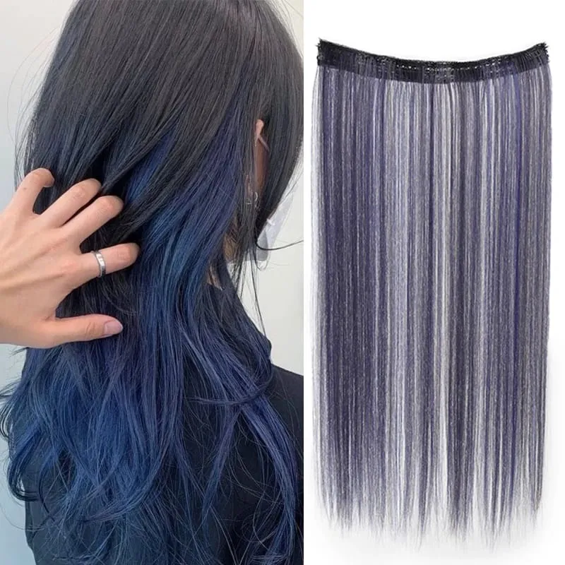 20inch Hair extensions Wig Hair Clips Hair piece Synthetic Straight Hair Extensions with 4clips for Women Halloween Party — image 11