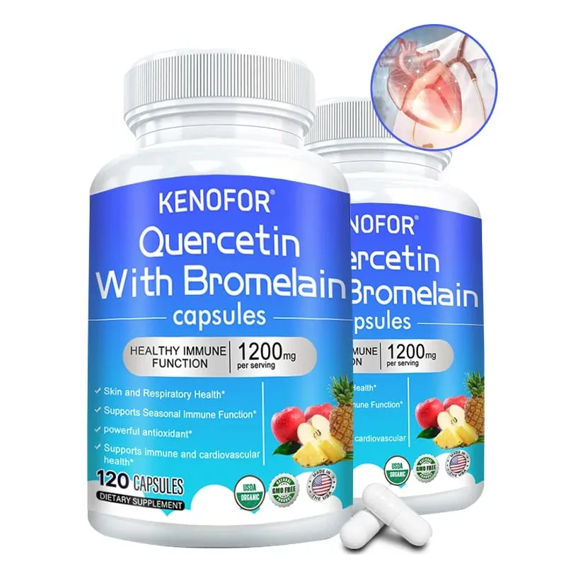Quercetin + Bromelain-Komplex-Kapseln 1200 mg – Unterstützung des Immunsystems, der Gelenke und der Verdauung mit Vitamin C und D3, 30/60/120 Stück — image 3