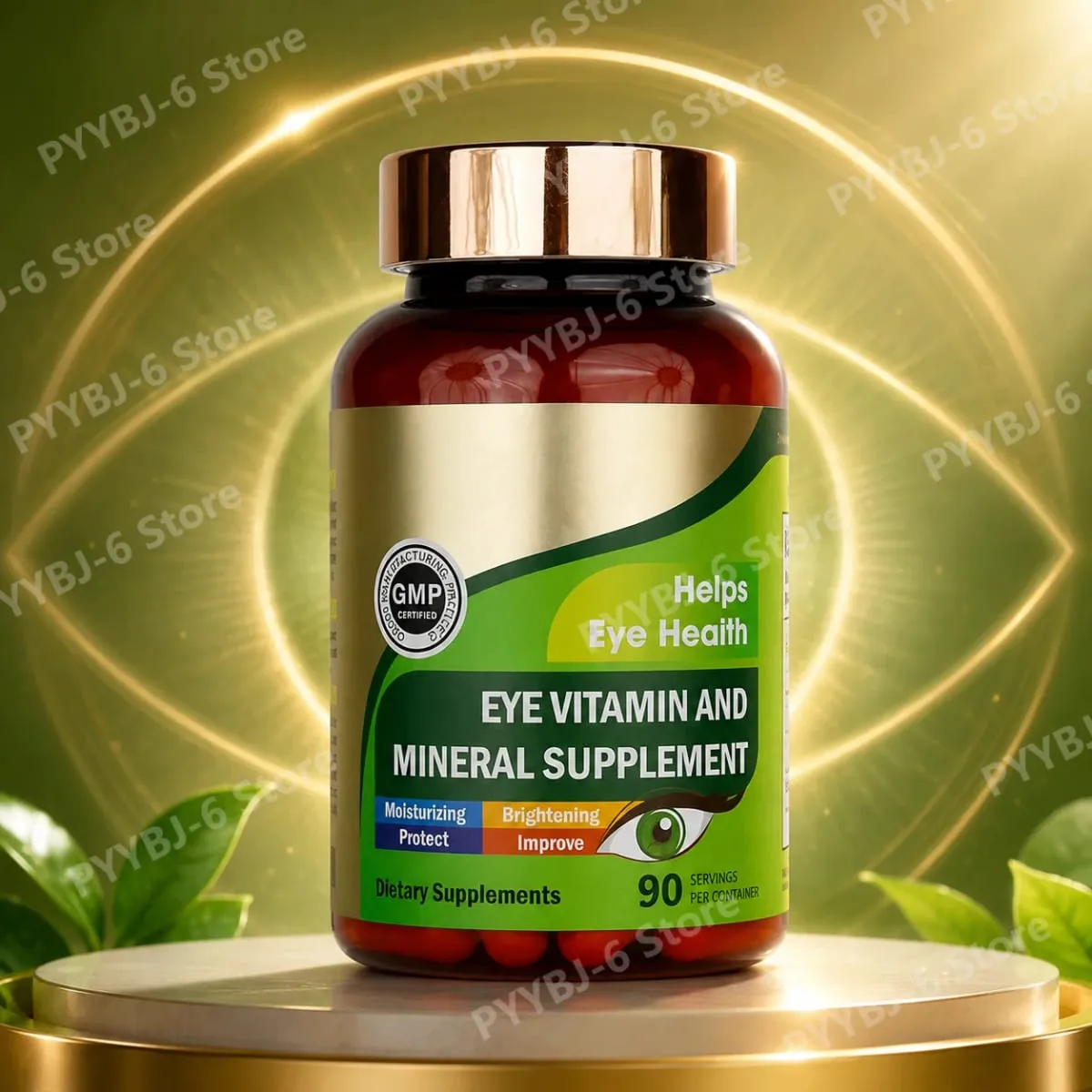 Cápsulas de vitaminas para os olhos de luteína com zeaxantina zinco suplemento nutricional diário para os olhos suporte para a saúde dos olhos para adultos garrafa de 90 contagens — image 1