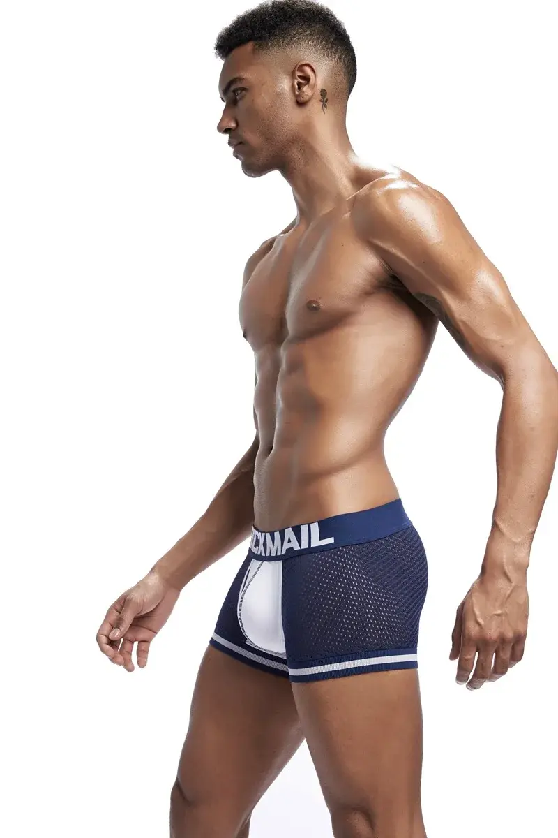 Jockmail 남자 복서 메쉬 속옷 통기성 편안한 부드럽고 편안한 스포츠 반바지 성인 남자 팬티 의류 란제리 — image 17