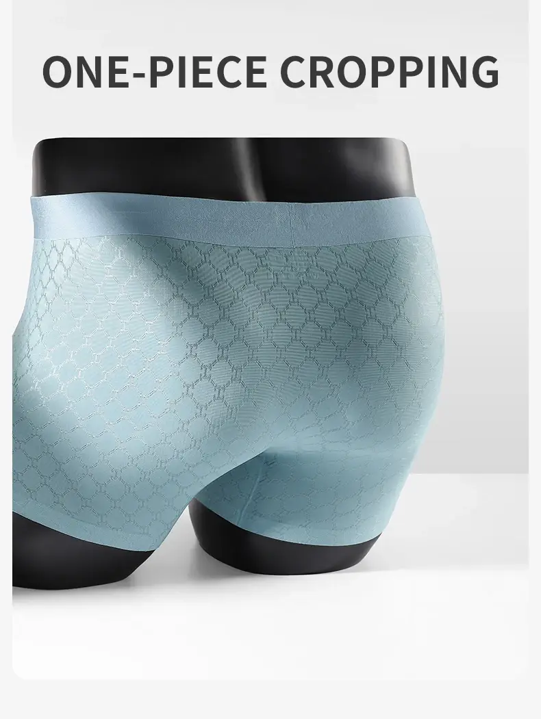Miiow 3 pçs sem costura de seda gelo boxer roupa interior dos homens verão malha respirável calcinha antibacteriana homem cuecas boxers — image 8
