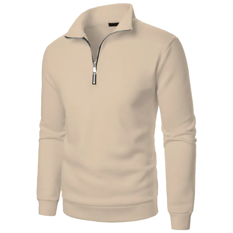 Men's Zip Turn Down Collar Sweatshirts Spring Male Solid Color Loose Pullover Coats BSD-ZW160 — image 14