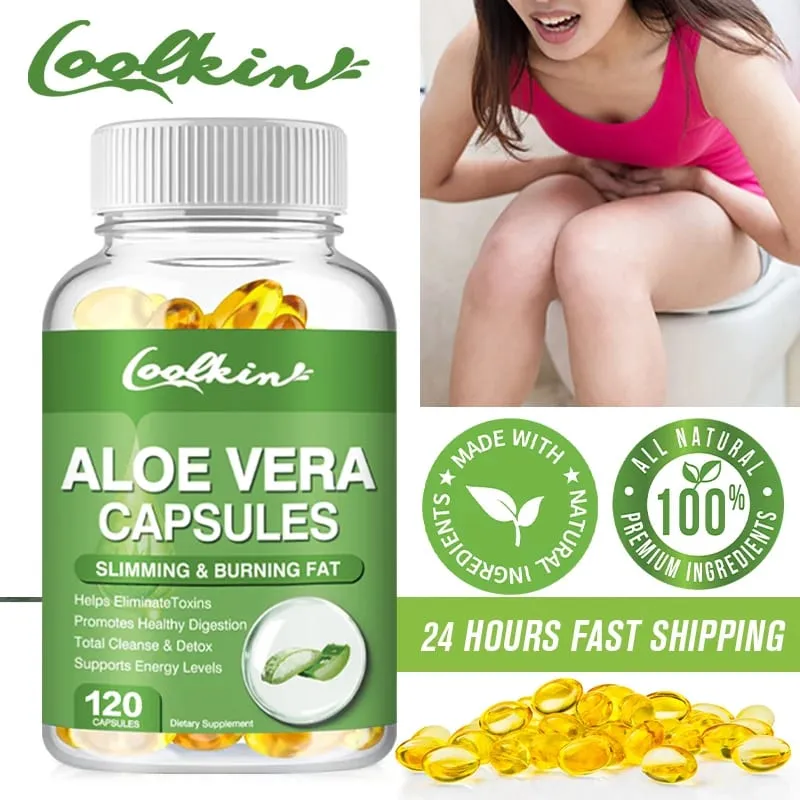 Aloe Vera Extract Capsules - Colon Cleansing Supports Digestive and Immune Health Balances Stomach Acid Antioxidant Non-GMO — image 2