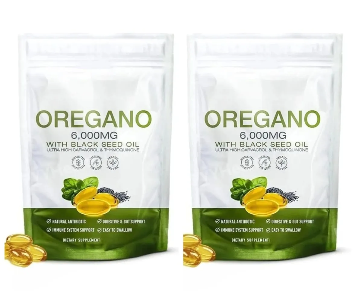 Oil of Oregano Softgels with Black Seed Oil 6000mg 165mg Carvacrol Thymoquinone Gluten Free Daily Wellness 60/180 Softgels — image 9