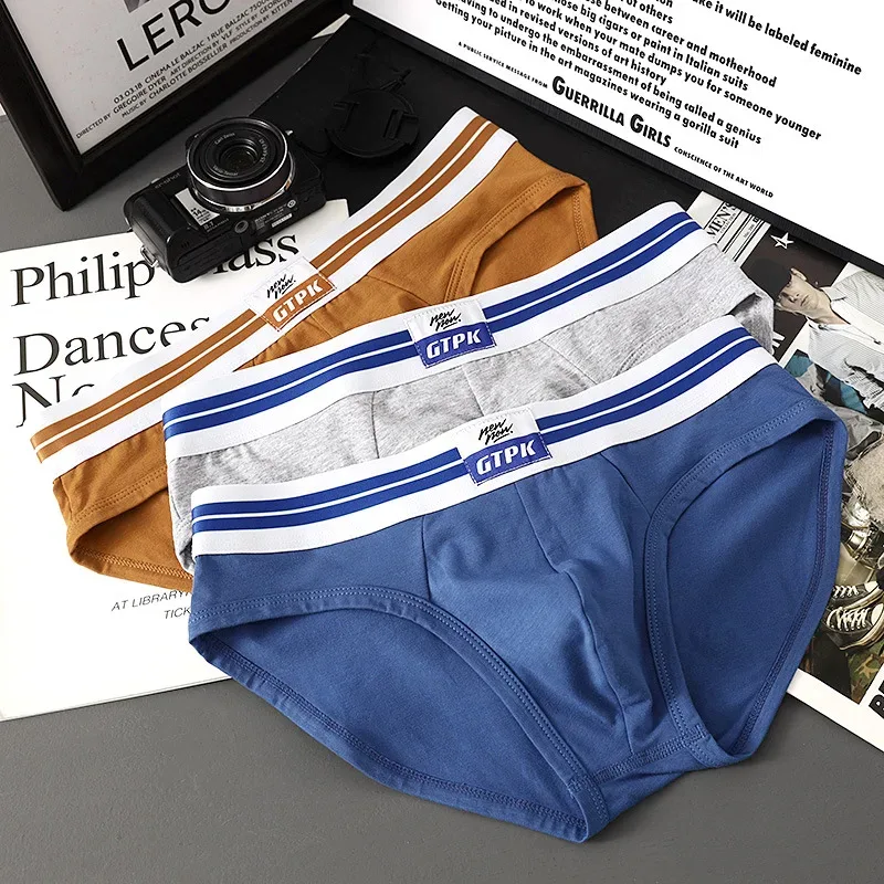 [Bloom the love] marca 3 peças de algodão breve roupa íntima masculina novos cuecas masculinas homme homem boxershorts tamanho M-3XL E099-HR