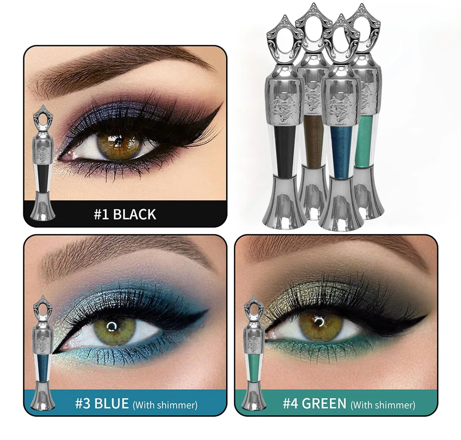 4 Colors Eyeliner Pencil Set Smooth Glide Natural Pigment Long Lasting Moisturizing Comfortable Easy Draw Fashion Eye Makeup — image 4
