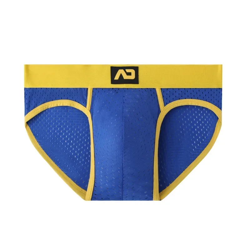 2026 solid color new men's low waist through mesh breathable briefs addicted underwear AD4-M388 — image 6