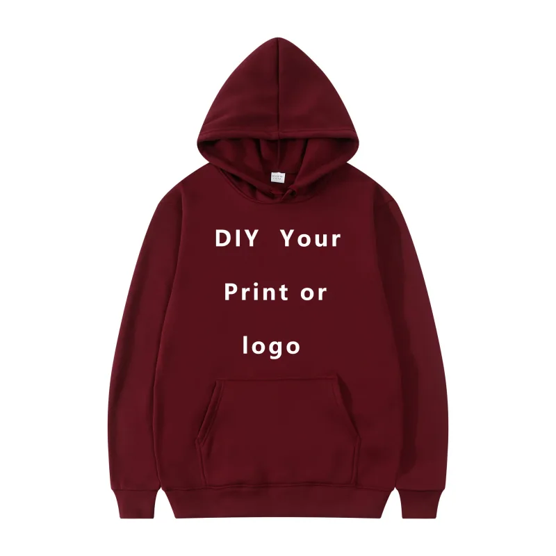 Logo/Gambar Jenama Rekaan Anda Sendiri Disesuaikan Di mana-mana Lelaki Wanita Hoodies DIY Sweatshirt Kasual Hoody Fesyen Baharu — image 17