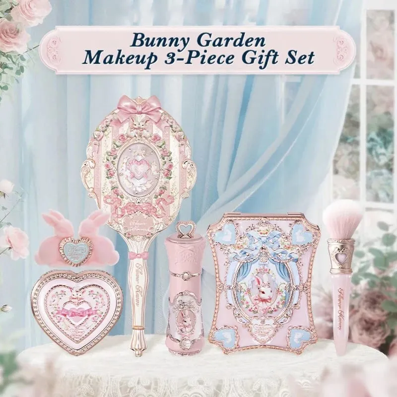 Flowerknows Bunny Garden Koleksiyonu Hediye Seti Makyaj Yüksek Pigment Paleti Dudak Balsamı Anahtarlık Kadife Mat Ruj Krem Allık Seti — image 2