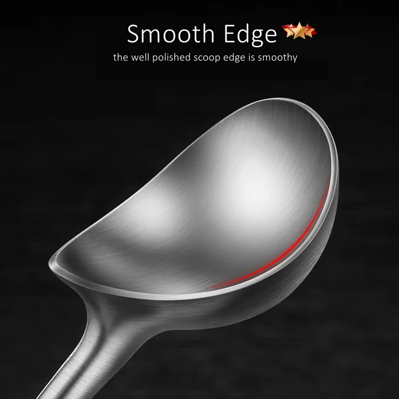 3 Pcs of Ultra Thick Pure 304 Stainless Steel Melon and Dragonfruit Baller 21cm Length 129g Dessert Spoon for Family Canteen — image 6