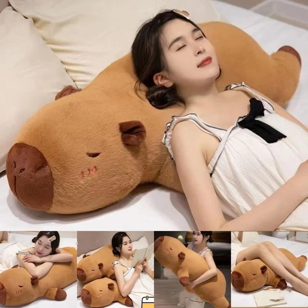 50/70/90cm Cartoon Stuffed Capybara Plush Toy Giant Bed Long Pillow Sleep Creative Rectangle Cushion Home Decor — image 2