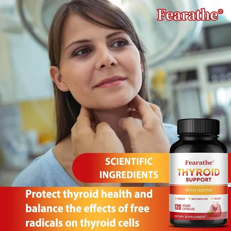 Thyroid Support Capsules Iodine Magnesium Vitamin B12 Complex Relieve Fatigue Mood Energy Metabolism & Mental Focus Supplement — image 7