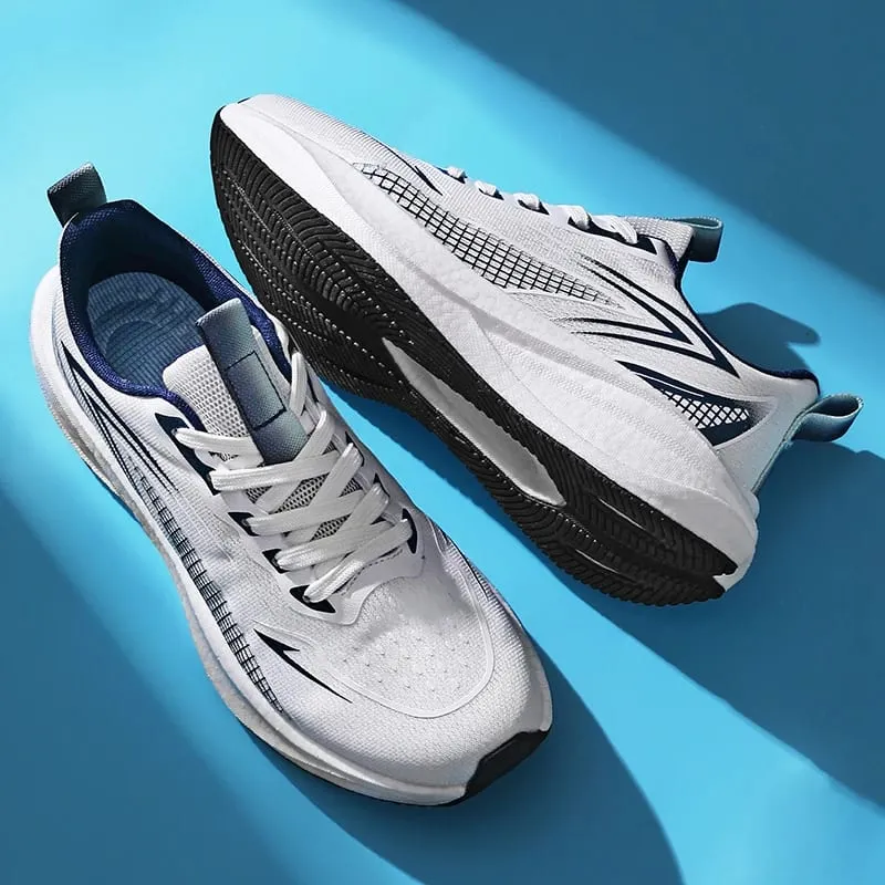 Men Sports Speciality Running Shoes Carbon Board Marathon Breathable Lightweight Women's Comfortable Athletic Nonskid Sneakers — image 4