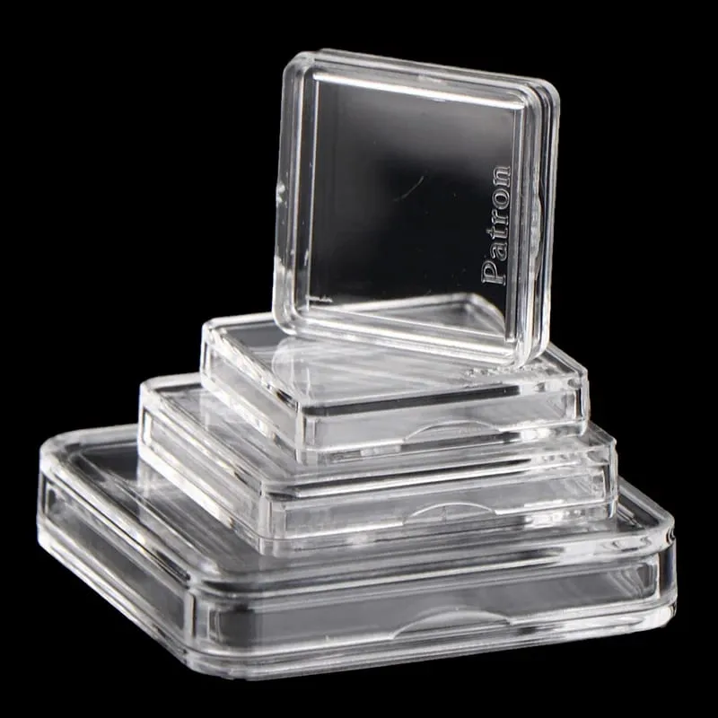 Z. 10PCS Square Clear Plastic Protector Containers Case For Token Board Game Holder Boxes Cards Collection