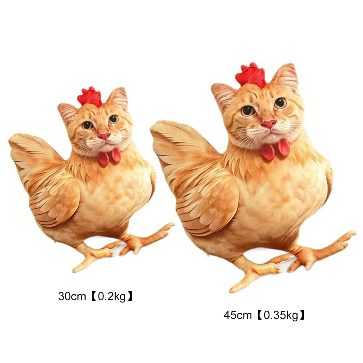 고양이 치킨 재미 있은 참신 부드러운 플러시 베개 귀여운 동물 박제 소파 쿠션 3D 오렌지 얼룩 무늬 새끼 고양이 인형 — image 3