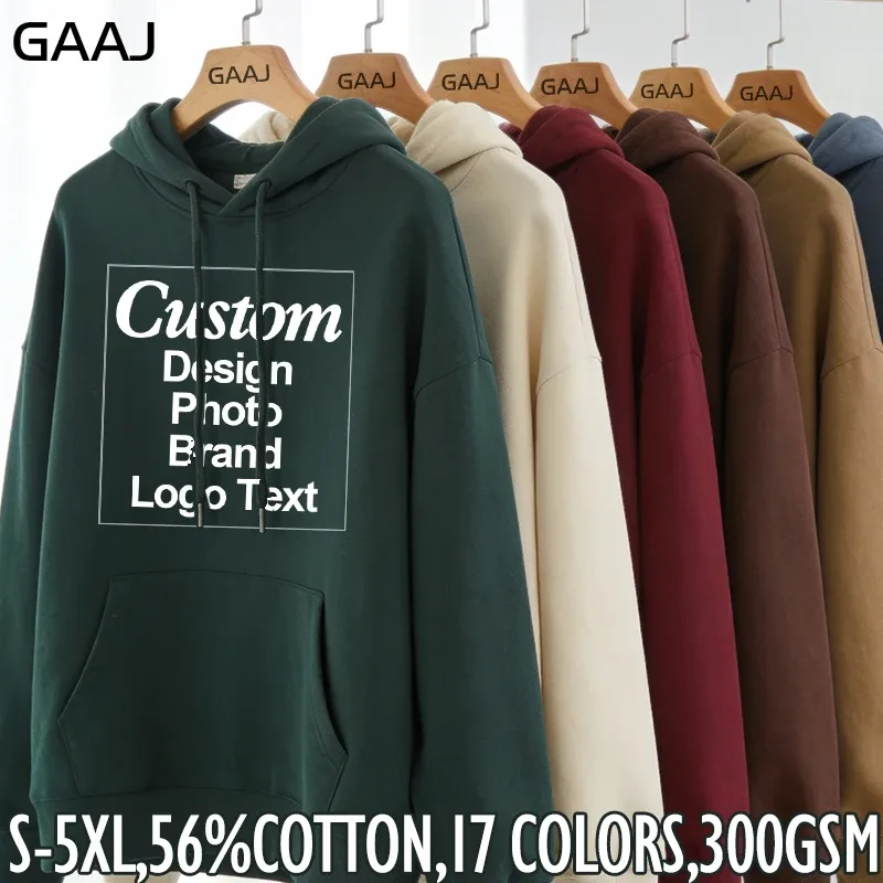 High Quality Custom Hoodie Cotton Sweatshirt Print Embroidery Brand Logo Text Photo Design Men Women Famliy Team Clothing 300g — image 28