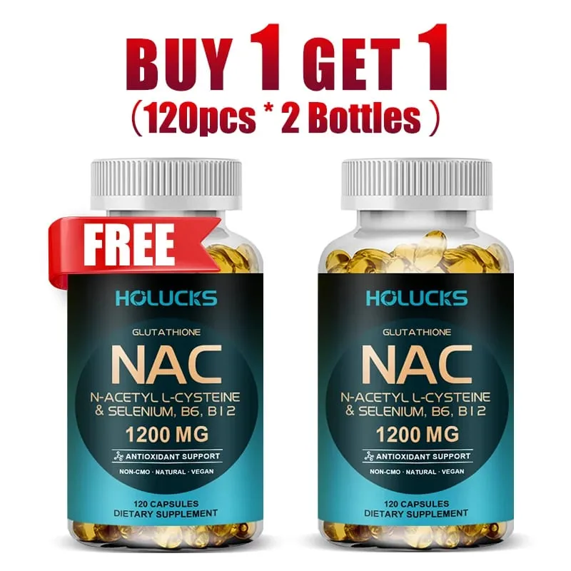 Buy 1 Get 1 Free! NAC 1200mg Supplement for Thins Mucus Reduces Cough & Bronchial Function Immune Liver Repair & Detox — image 8