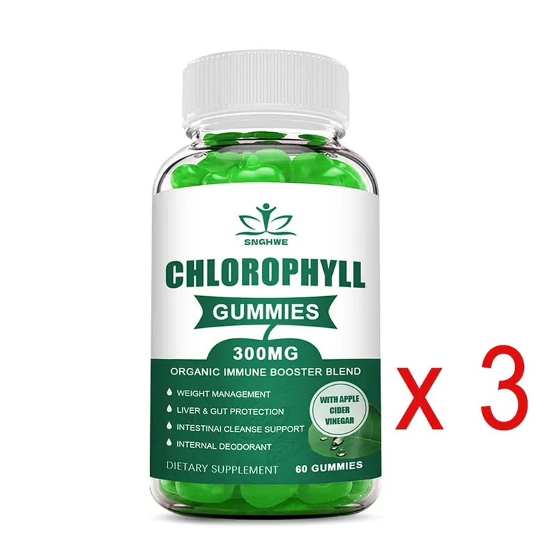 Chlorophyll Gummies-na may ACV Vitamin D3 C E B12 -Natural Deodorant Energy Boost Immune at Digestion Support Vegan 60 Candies — image 11