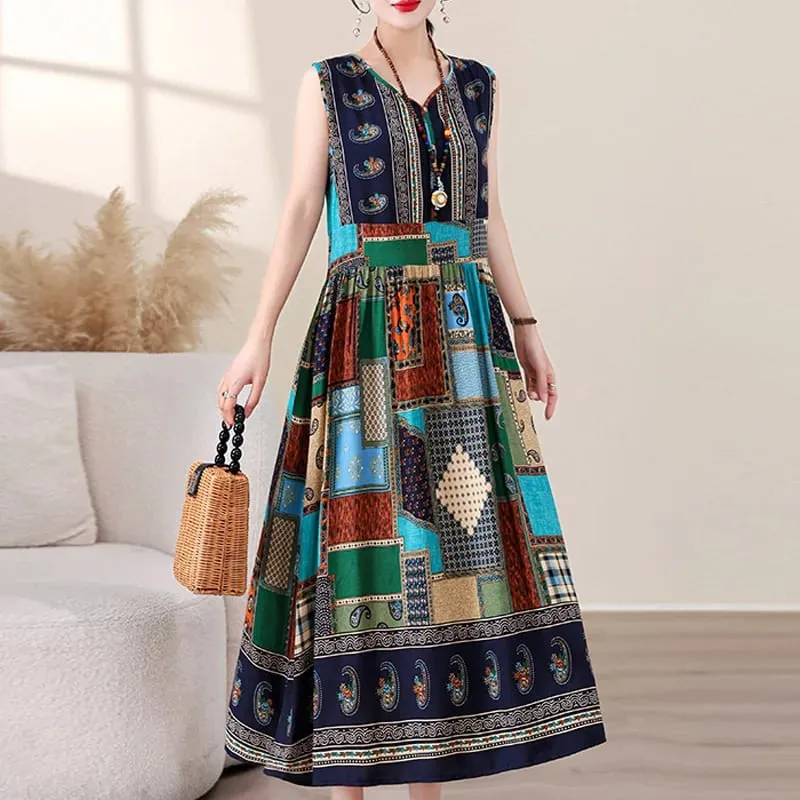 New Fashion 2026 Casual Summer Clothes Dresses For Women Vintage Dress V-neck Fashion Plus Size Women Clothing — image 10