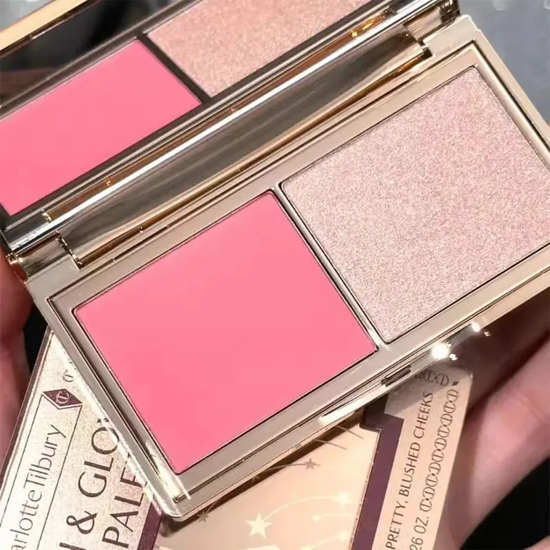 Charlotte Tilbury PILLOW TALK Série Coração Macio Cor Dupla Pó Blush Placa de Cores Código de Cores Quentes Primeiro Amor Sexo em Fogo