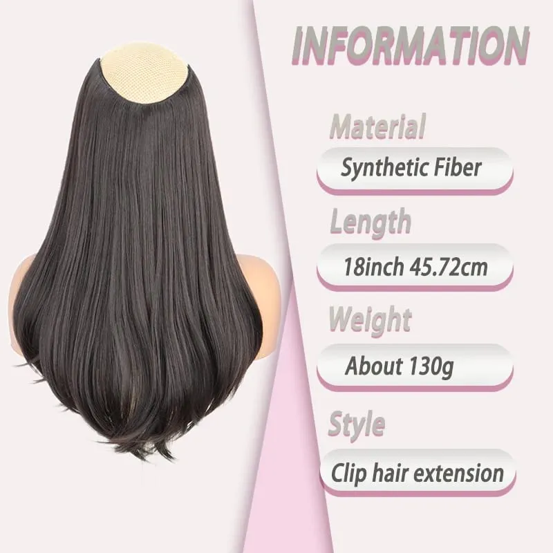 24Inch Synthetic Invisible Hair Extensions for Women Micro-Roll V-Shaped Design 4 Clips Enhance Hair Volume — image 2