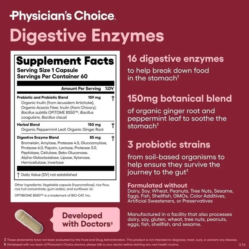 Enzimas digestivas - Saúde intestinal Multienzimas Prebióticos e probióticos orgânicos para saúde digestiva — image 5