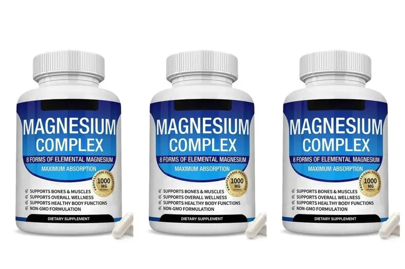 Magnesium Complex Kapsler 8 Former 1000mg Oxid Glycinate Malat Til Søvn Knogle Muskel & Wellness Support Voksen 90 Count