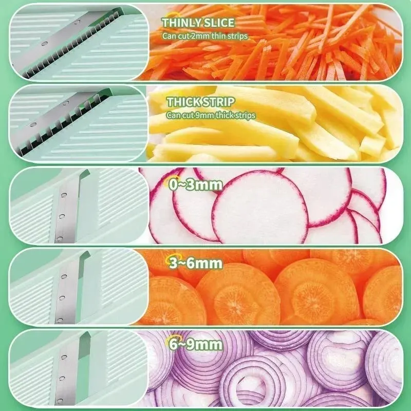 多功能蔬菜切片機家用水果蔬菜切刀手動可調旋鈕檸檬馬鈴薯刨絲器廚房小工具 — image 4