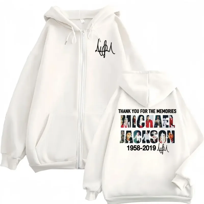 Michael Jackson Thank You for The Memories Zipper Hoodies Men Women Harajuku Fashion Sweatshirt Coats Oversized Zip Up Pullovers — image 7