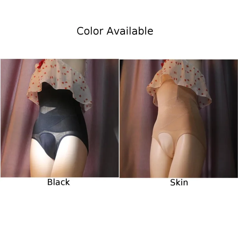 Crossdress för män med hög midja, Transgender Hiding Gaff Trosor, Shaping Trosor Svart/Hudfärg, M XL Storlekar — image 5