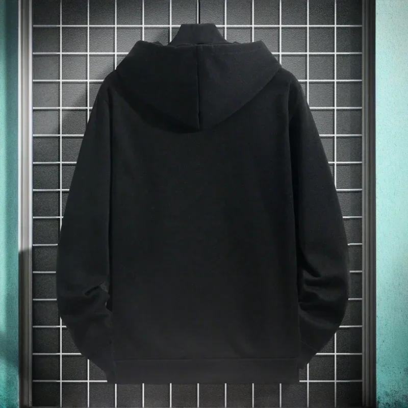 Hoodie urbano masculino 2025 de alta qualidade cor sólida manga longa moletom casual desportivo com capuz outerwear jesus cruz impressão pulôver — image 9