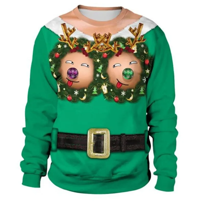 Funny Christmas Sweater Men Women Pullover Xmas Sweatshirt Ugly Graphic Y2k Sweatshirts for Holiday Party Loose Men's Clothing — image 17