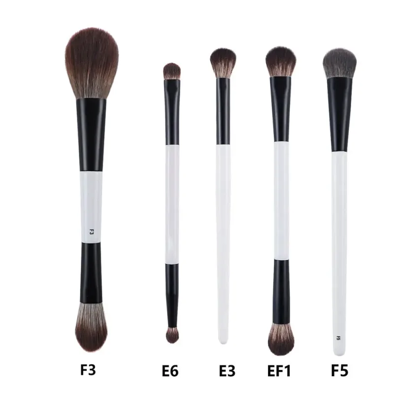 2pcs/set White Double ended Angled Foundation Makeup Brushes Blush Contour Make up Brush Wood Handle Cosmetic Tool Mari F4 — image 8