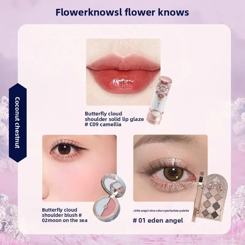 Flowerknows Dárková krabička Makeup Set Little Angel Full Box Glaze Lipsher Shell Šperky Flower Know Dárková sada k narozeninám — image 13