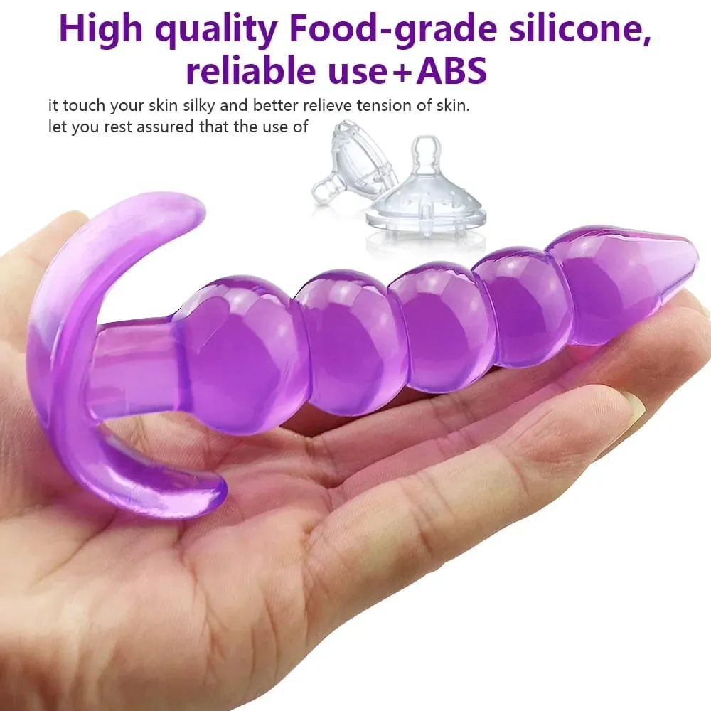 Soft Silicone Anal Plugs Anal Beads Dildo Butt Plug Prostate Massage Unisex Sexy Stopper Adult Sex Toy for Men Women Adult Games — image 2
