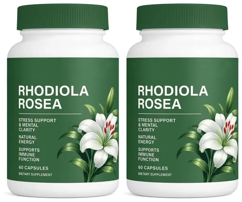 500mg Rhodiola Rosea Capsules Natural Herbaceous Plants Supplement for Daily Stress Support & Energy Balance 60 Count Per Bottle — image 9