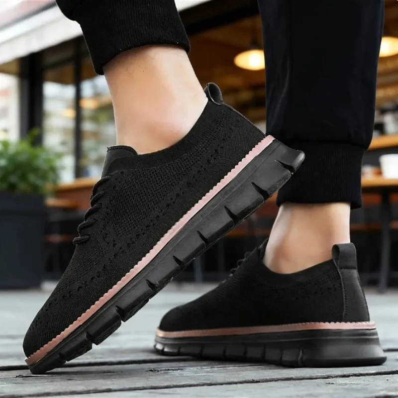 Fashion Men's Casual Shoes Breathable Minimalist Shock-Absorbing Lace-Up Walking Shoes Comfortable Casual Travel Sneakers Men — image 4