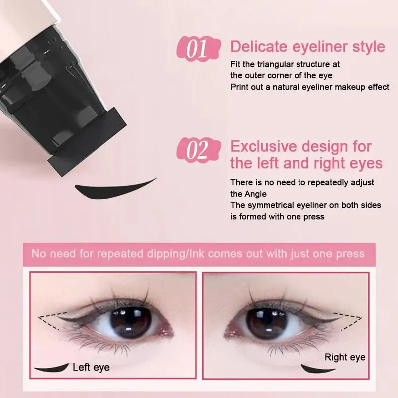 Sello delineador de ojos giratorio DIY, delineador de ojos de doble punta integrado en negro y marrón, plantilla de ala, bolígrafo líquido de larga duración resistente al agua y a prueba de manchas — image 6