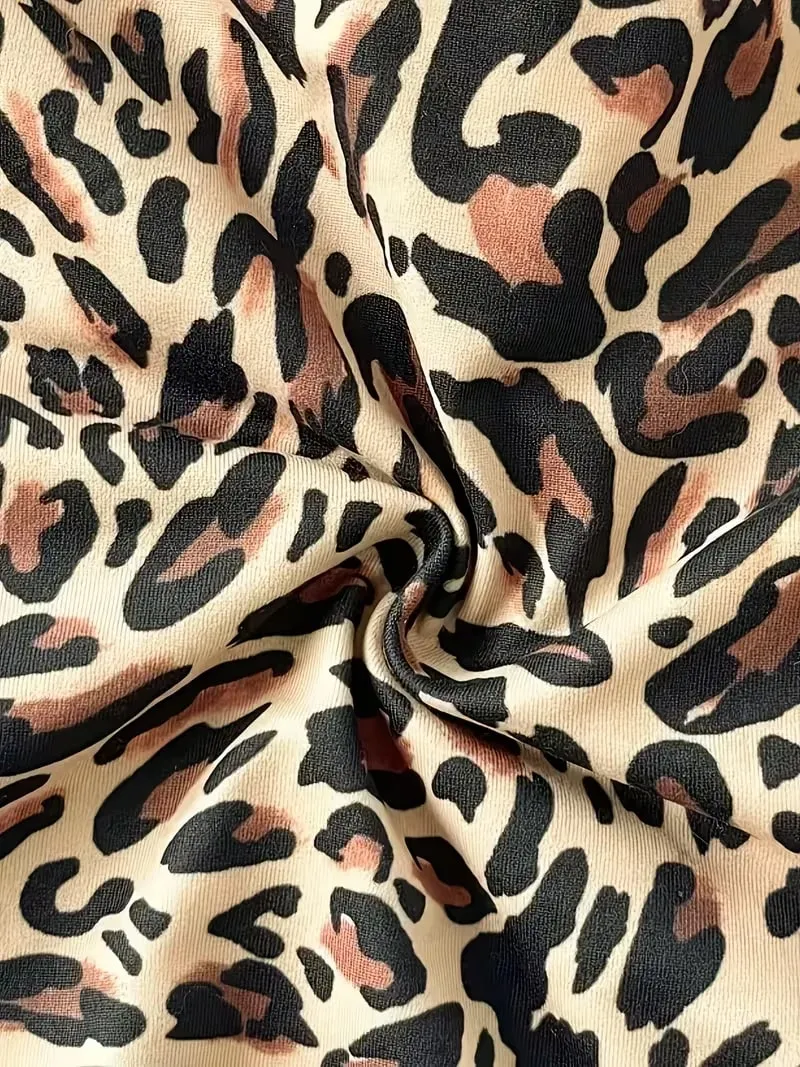 Cropped Top Women's Summer Vacation Women's Half Neck Leopard Print Colorful Flower Top — image 3