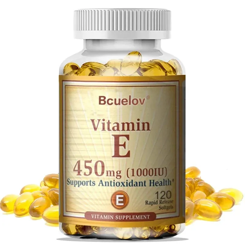 Bcuelov Vitamin E 450MG (1000 IU) Mixed Sinusuportahan ang Immune System at Skin Nutrition - Natural Antioxidant - Gluten at Dairy Free — image 6
