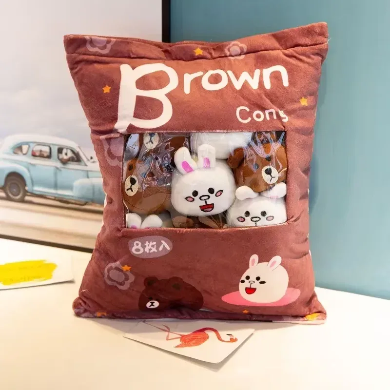Cute Cartoon Snack Bag Plush Pillow Stuffed Doll Throw Cushion Trendy Internet Famous Snack Bag Plush Toy Soft Office Home De — image 10