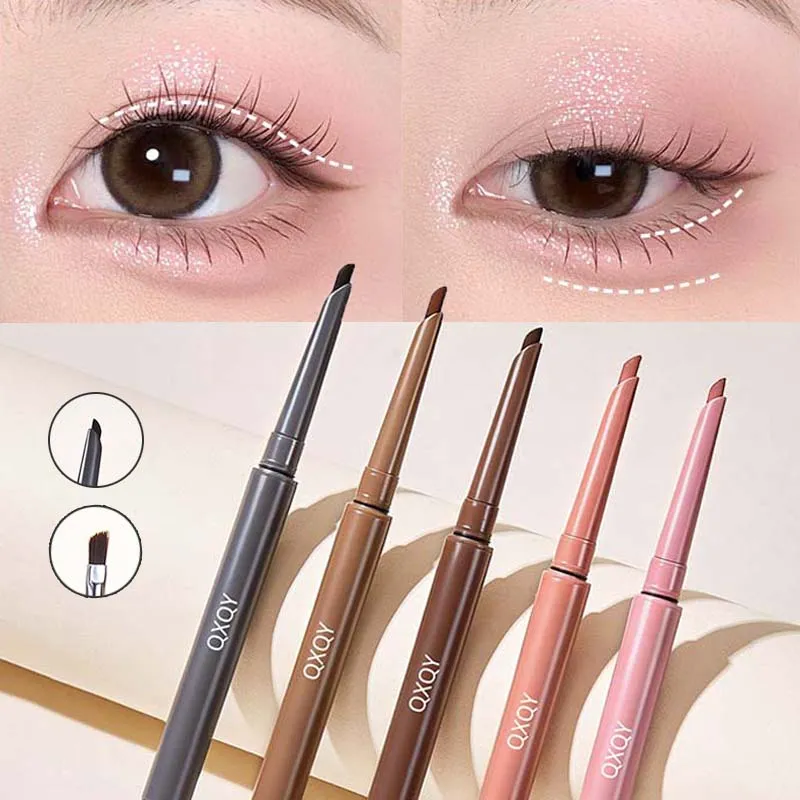 1 Pcs Double Head Easy To Color Gel Eyeliner Smooth and Waterproof Sweat Proof Dark Brown Lying Silkworm Outline Eyes Cosmetics — image 2
