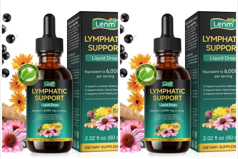Lenm 60ml sistema linfático limpa suplementos líquidos de suporte imunológico gotas de ervas linfáticas orgânicas naturais para suporte de equilíbrio — image 8