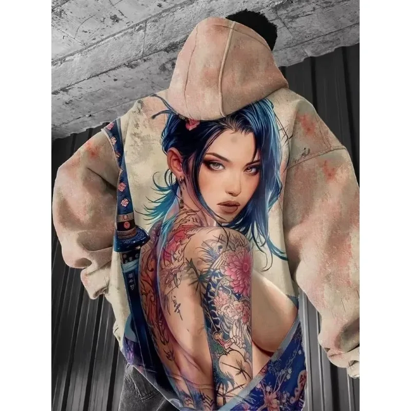 Japansk anime 3d-tryck luvtröja Män Kvinnor Mode Sexig Samurai träningsoverall Fritidskläder Luvtröja Höst Vinterkläder Y2k kappa — image 10