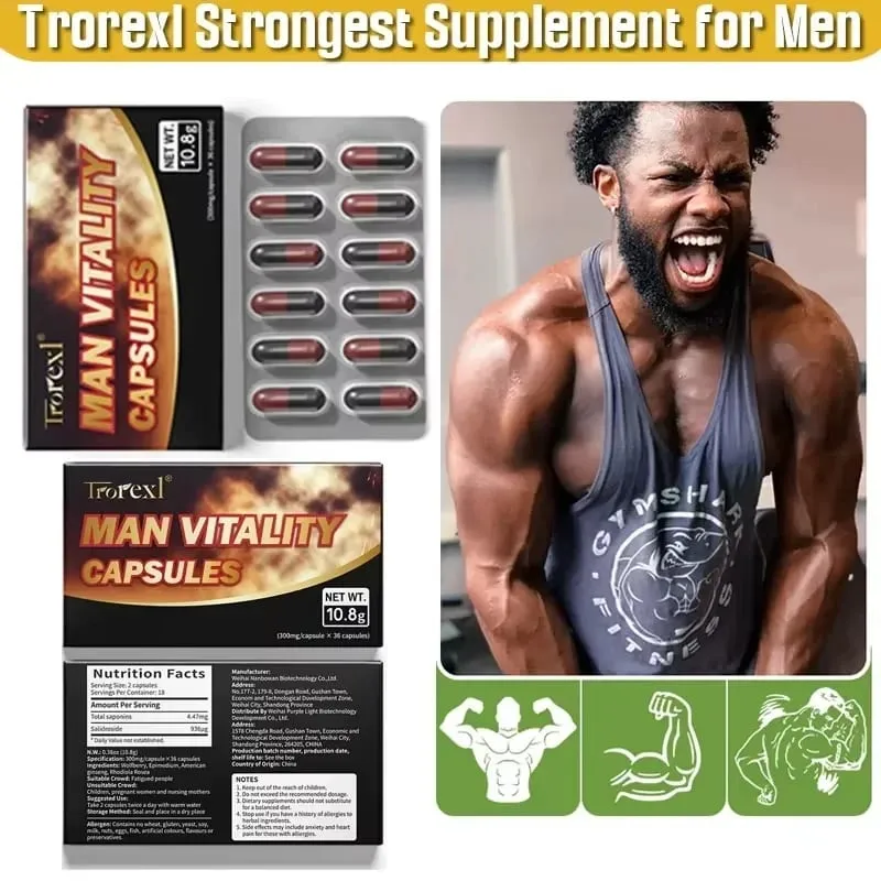 Kraftfuld High Purity Epimedium Supplements Natural Enhance Energy & Endurance Muscle Growth Pille