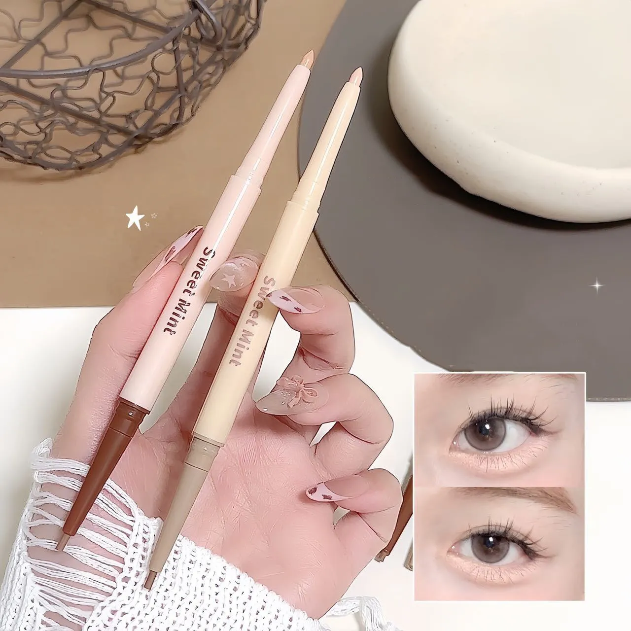 Double-end Under-eye Highlighter Pen Eyeliner Pencil Matte Nude Highlight Bronzer 2 in 1 Shadow Pen Brightening Eye Makeup — image 5