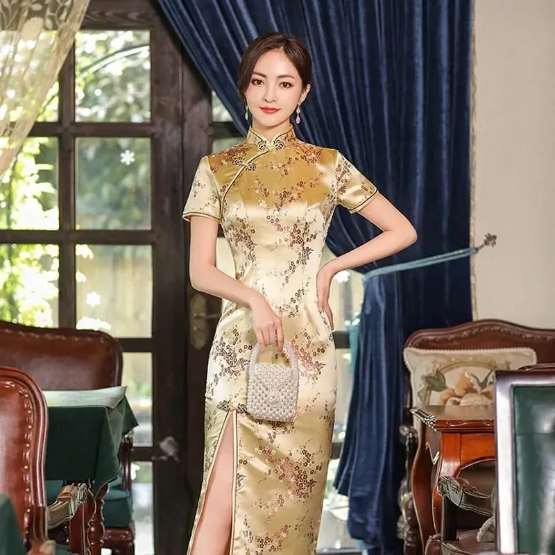 Roupas de moda festa vintage casual verão elegante tradicional chinês roupas cheongsams vestido chinês qipao estilo étnico — image 21