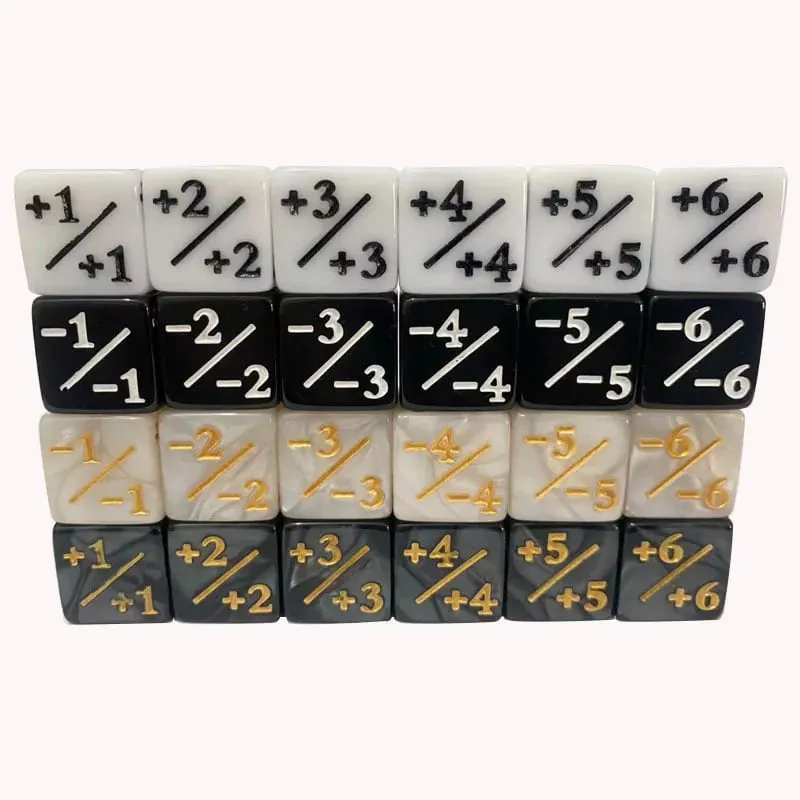 10Pcs 16mm 6 Side Dice Counters +1/-1 Dice Kids Toy Counting Dices For Magic The Gathering Card Gaming Token & Loyalty Toys Gift — image 4