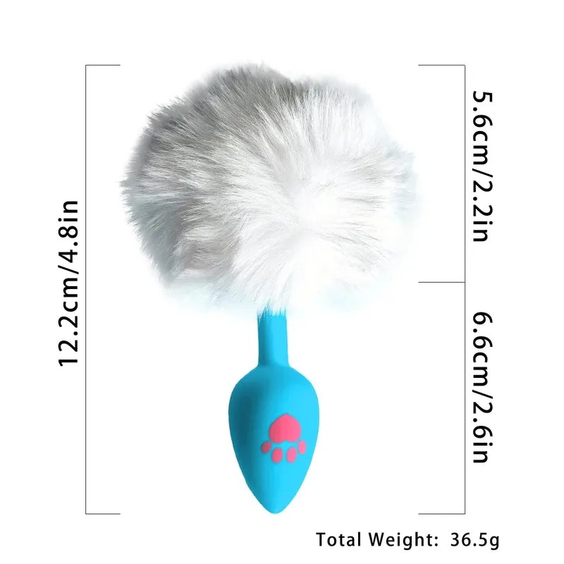 Metal Anal Plug with Long Fluffy Tail – Fox Tail Butt Plug for Cosplay Role Play BDSM Adult Toy — image 27